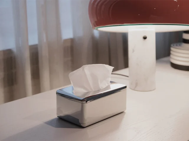 Fox Fold Paper Tissue Dispenser on a Table